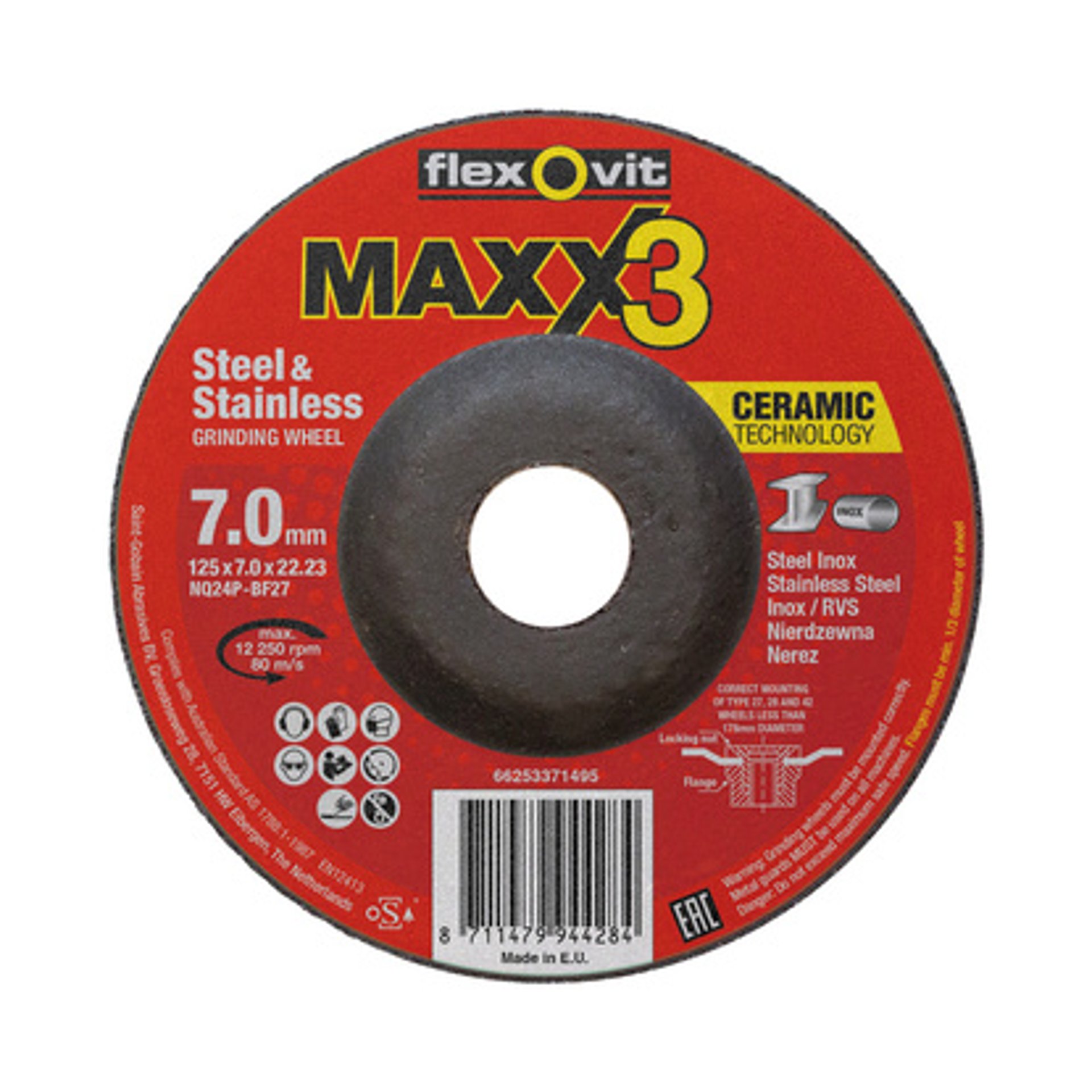 Slípisk 125x7mm.MaXX 3 f. málm