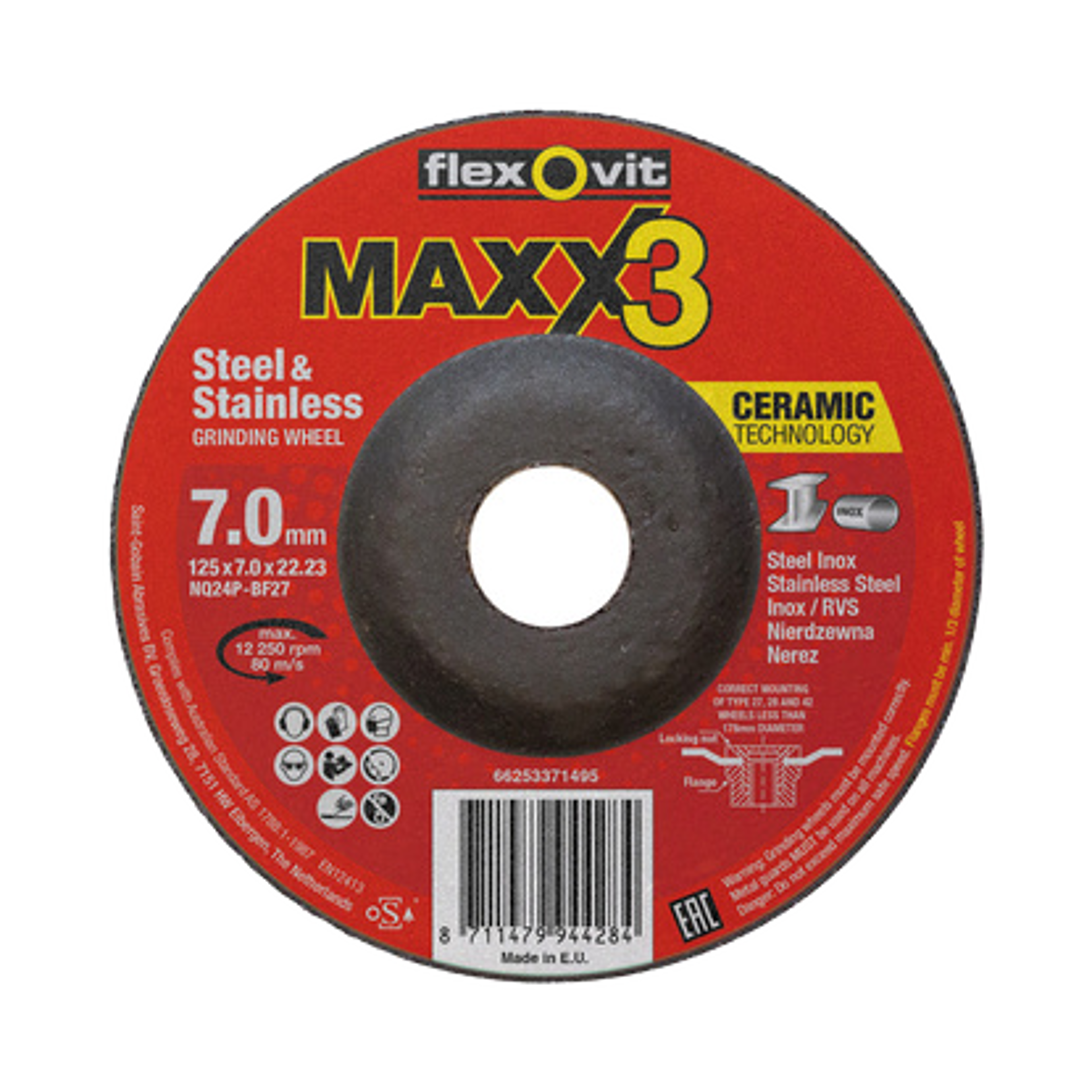 Slípisk 125x7mm.MaXX 3 f. málm